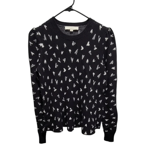 LOFT heart peplum sweater - Picture 2 of 7